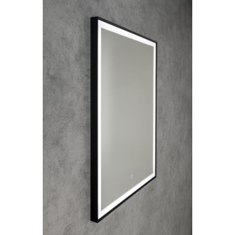 CORNA zrkadlo s LED osvetlením 60x80cm, dotykový senzor, stmievateľné, čierna mat CN060