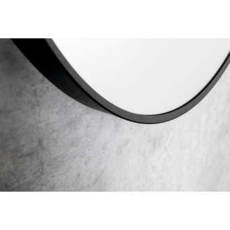 STAGO okrúhle zrkadlo 60cm, kožený opasok, čierna mat SG065