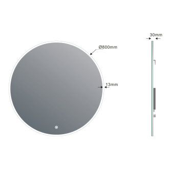 VISO okrúhle zrkadlo s LED osvetlením ø 80cm, senzor, 2700-6500K