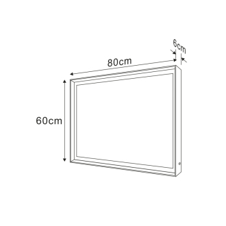 SORT zrkadlo s LED osvetlením 60x80cm, senzor, 2700-6500K, čierna mat ST080S