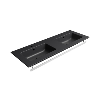 PURA keramické dvojumývadlo Slim 122x46cm, čierna mat 8888126