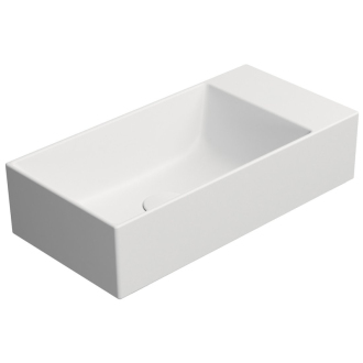 KUBE X keramické umývadlo 50x25cm, bez otvoru, pravé/ľavé, biela mat 9486009