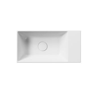 KUBE X keramické umývadlo 50x25cm, bez otvoru, pravé/ľavé, biela mat 9486009