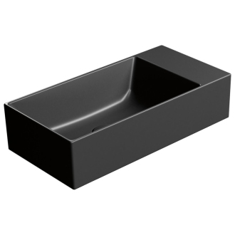 KUBE X keramické umývadlo 50x25cm, bez otvoru, pravé/ľavé, čierna mat 9486026