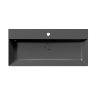 KUBE X keramické umývadlo 100x47cm, brúsená spodná hrana, čierna mat 94239126