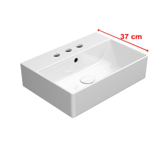 KUBE X keramické umývadlo 50x37cm, brúsená spodná hrana, 3 otvory, biela 94479311