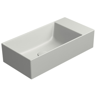 KUBE X keramické umývadlo 50x25cm, bez otvoru, pravé/ľavé, cenere mat 94869017