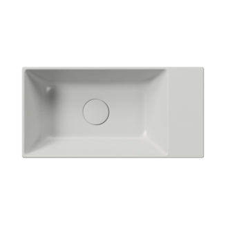KUBE X keramické umývadlo 50x25cm, bez otvoru, pravé/ľavé, cenere mat 94869017