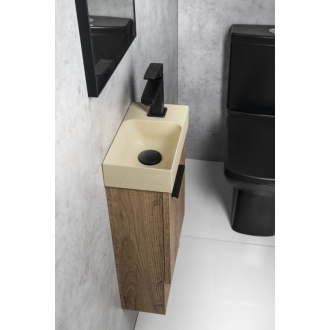PICCOLINO betónové umývadlo 30,8x17cm, batéria vpravo, žltá PK30522