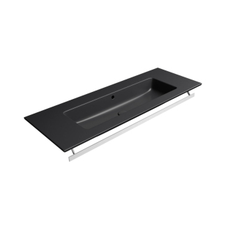 PURA keramické umývadlo Slim 122x46cm, bez otvoru, čierna mat 8887026