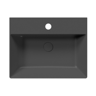 KUBE X keramické umývadlo 60x47cm, brúsená spodná hrana, čierna mat 94319126