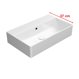KUBE X keramické umývadlo 60x37cm, brúsená spodná hrana, bez otvoru, biela 94549011