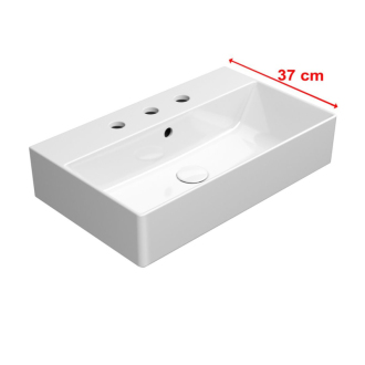 KUBE X keramické umývadlo 60x37cm, brúsená spodná hrana, 3 otvory, biela 94549311