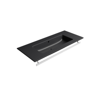 PURA keramické umývadlo Slim 102x46cm, bez otvoru, čierna mat 8886026