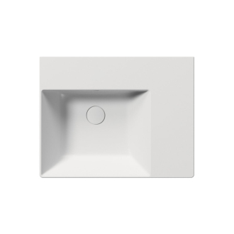 KUBE X keramické umývadlo 60x47cm, s odkladacou plochou vpravo, bez otvoru biela mat 9438009