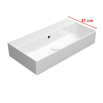 KUBE X keramické umývadlo 70x37cm, brúsená spodná hrana, bez otvoru, biela 94559011
