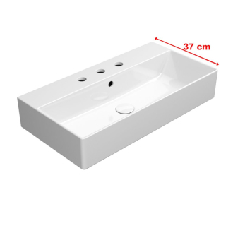 KUBE X keramické umývadlo 70x37cm, brúsená spodná hrana, 3 otvory, biela 94559311