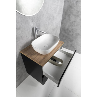 ALTAIR skrinka s doskou 68 cm, čierna mat/dub emporio AI670-01