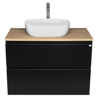 ALTAIR skrinka s doskou 87,5 cm, čierna mat/dub emporio AI690-01