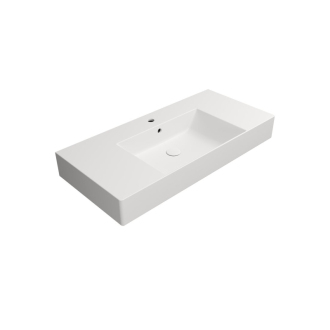 KUBE X keramické umývadlo 100x47cm, s odkladacími plochami, biela mat 9451109