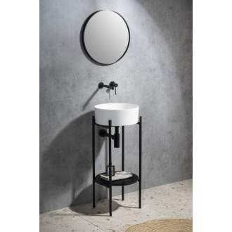 NOTION SLIM okrúhle zrkadlo v ráme ? 50cm, čierna mat NT500