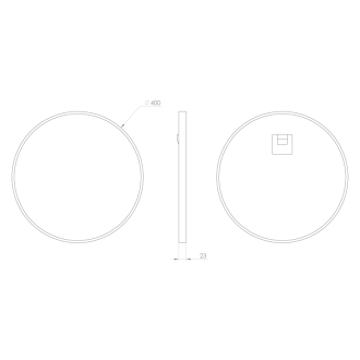 NOTION SLIM okrúhle zrkadlo v ráme ? 40cm, čierna mat NT400