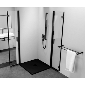 ZOOM BLACK štvorcový sprchovací kút 900x900mm, rohový vstup ZL4915BL-02