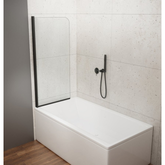 VILMA vaňová zástena 600x1400mm, čierna, číre sklo AQ6014B