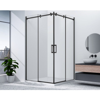 DRAGON BLACK štvorcový sprchovací kút 1000x1000mm, rohový vstup GD4210B-01