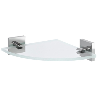 X-SQUARE sklenená polica rohová, štvrťkruhová 200x200mm, chróm / číre sklo XQ009-11