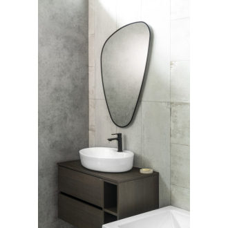 ELENA zrkadlo s LED podsvietením 20W, 68x96cm, čierna mat 30574CI