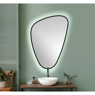 ELENA zrkadlo s LED podsvietením 20W, 68x96cm, čierna mat 30574CI