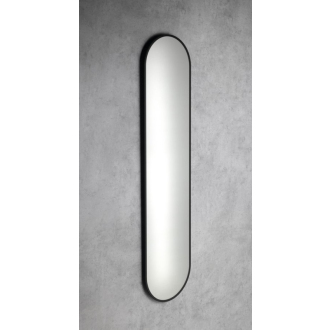 SHARON LONG oválne zrkadlo s LED podsvietením 35x150cm, čierna mat 30595CI