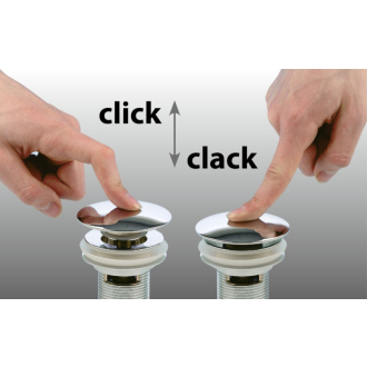 Umývadlová výpusť 5/4“, click-clack, veľká zátka, max 80mm, čená mat 7533.370.5X
