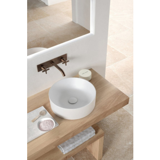 KUBE X keramické umývadlo na dosku, priemer 40cm, biela mat 942609