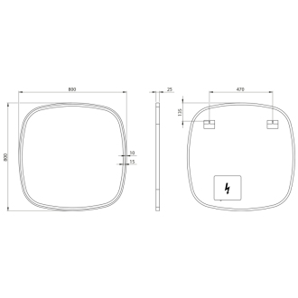 BUTO zrkadlo s LED osvetlením 80x80cm BU080
