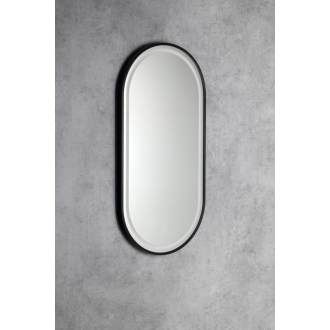 KAIRA oválne zrkadlo s LED osvetlením 45x90cm, čierna mat KA450