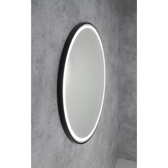 KADRIS okrúhle zrkadlo s LED osvetlením ? 80cm, čierna mat KD080