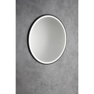 KADRIS okrúhle zrkadlo s LED osvetlením ? 80cm, čierna mat KD080