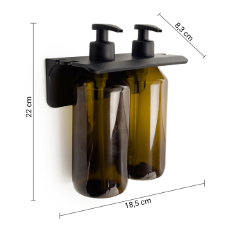 GROUPER dvojitý dávkovač mydla na zavesenie, 500ml, hnedá 2159