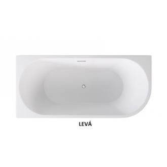 BESCO vaňa voľne stojaca ZOYA, 1500×750, ľavé, sifón chróm, sanitárny akrylát VANZOYA150L