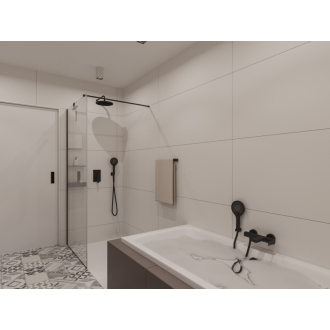 SAT Walk-in sprchová zástena 107x200 profil, dekor.sklo, doplnky SATBWI110MRPRDOPLC