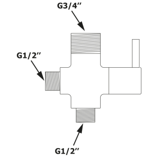 Prepínač k sprchovému stĺpu M1/2&quot;-M1/2&quot;xM1/2&quot; (SL430)