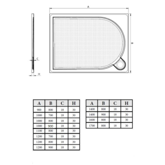 LARA - vanička liaty mramor, obdĺžnik 1200x800x30 mm, bez nožičiek , VANKCOBDEL1280