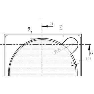 LARA - vanička liaty mramor, štvorec 900x900x30 mm, bez nožičiek, VANKCCTVER90