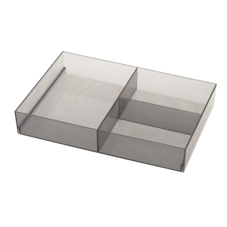 Organizér do zásuvky, 202x50x302 mm, plast, dymová