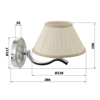 ISOTTA osvetlenie látkové E27, 60W, 230V, 2 ks, chróm 021003ST71IM2-C