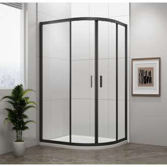 EASY BLACK štvrťkruhová sprchová zástena 1200x900mm, L/R, číre sklo