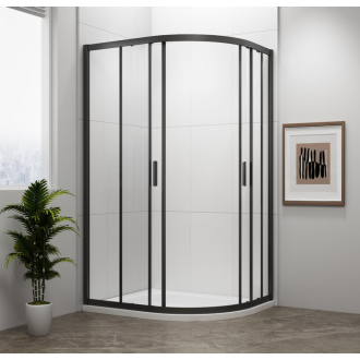 EASY BLACK štvrťkruhová sprchová zástena 1200x900mm, L/R, číre sklo