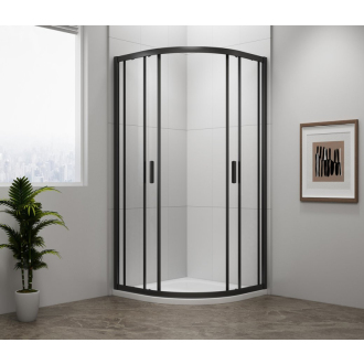 EASY BLACK štvrťkruhová sprchová zástena 900x900mm, L/R, číre sklo